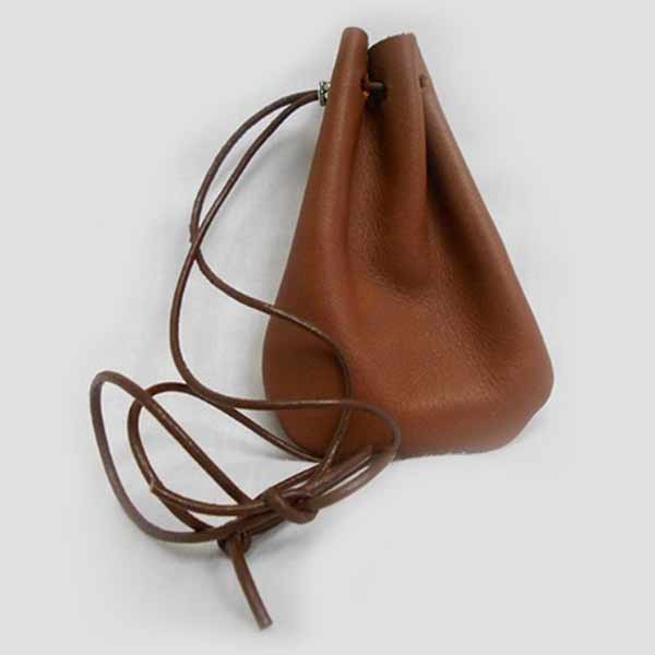 Crushed Sapphire Pouch Brown Leather