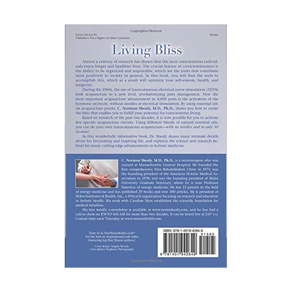 C Norman Shealy Living Bliss Back Cover